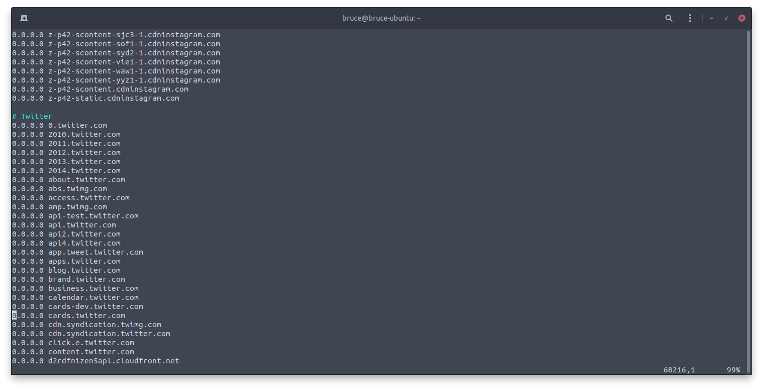 Blocking Social Media and Trackers using a hosts file